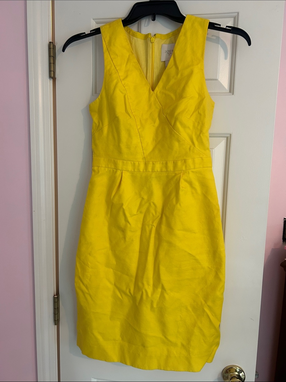 J. Crew Bright Yellow V-Neck Sheath Dress